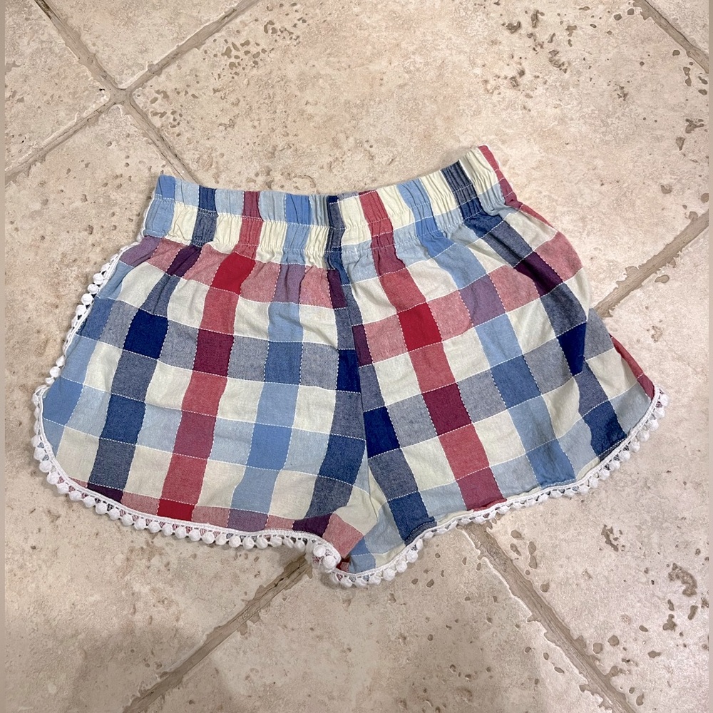 Lime Chili Red White and Blue Checkered Shorts size small